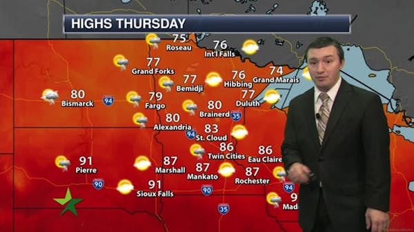 Afternoon forecast: 86, increasing sun, storms possible overnight