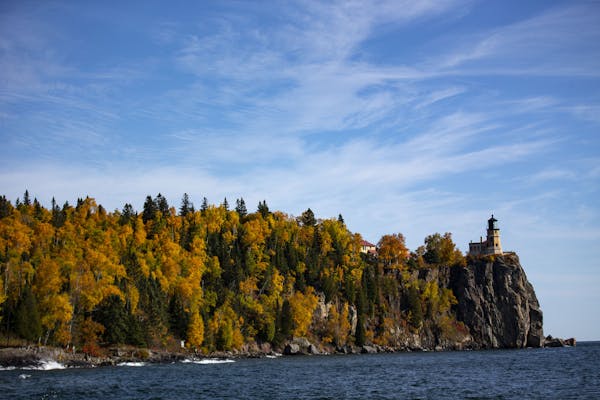 The leaves reached peak foliage along the North Shore by the Split Rock Lighthouse by Oct. 9, 2019.