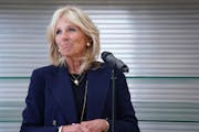 Dr. Jill Biden took questions from reporters during a campaign stop for her husband, Democratic presidential nominee and former Vice President Joe Bid