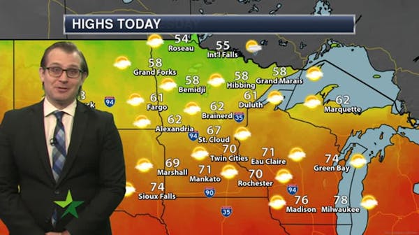Morning forecast: Cooler with some sun; high 70