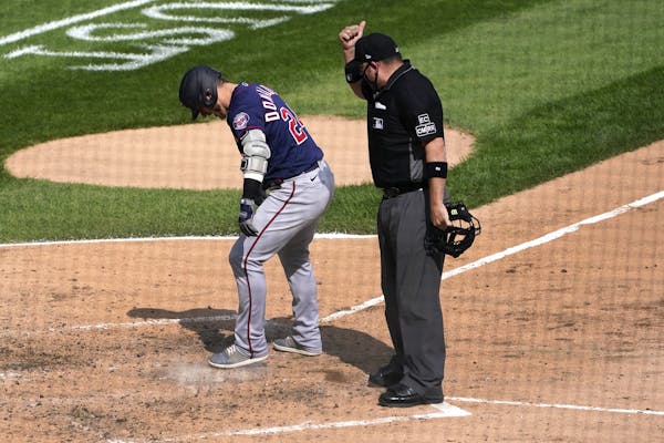 Josh Donaldson kicked dirt on home plate in the sixth inning Thursday after homering and was ejected by umpire Dan Bellino. The two argued a strike ca