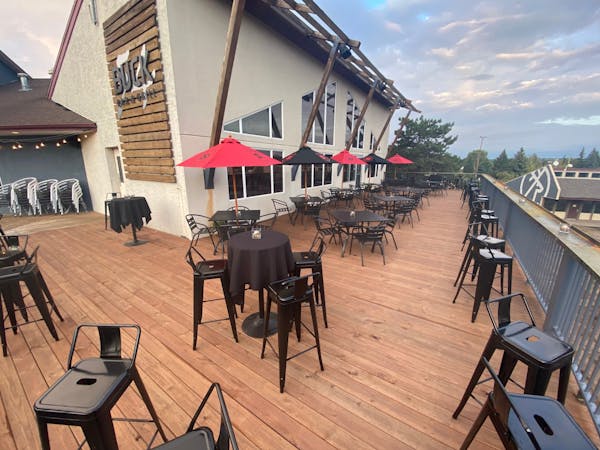 A massive deck is part of the draw at the new Buck ‘54 Bar & Grill, at the ski hill in Burnsville.