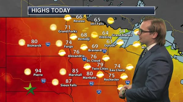 Afternoon forecast: Breezy and warmer, high 79