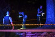 The Minneapolis Police Crime Lab Unit investigated the scene of a shooting in north Minneapolis, in which multiple people were reported shot.