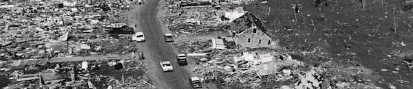 The aftermath of the May 1965 tornado in Fridley. It was one of six across Minnesota that day.