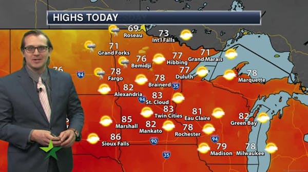 Morning forecast: More warmth, high 83; chance of evening storms