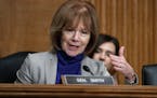 Above, Sen. Tina Smith appeared at a March 5, 2019, hearing in Washington.