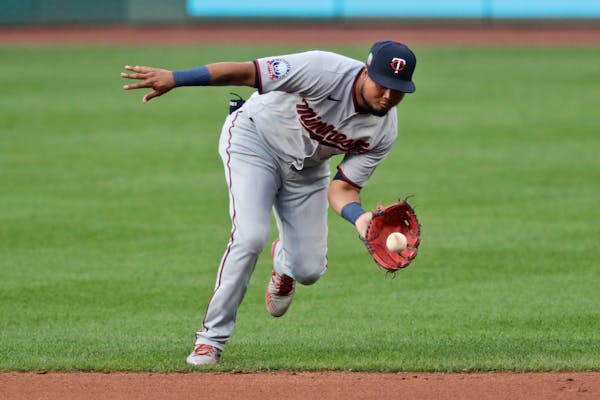 Twins second baseman Luis Arraez fielded a ball last month in Cleveland.