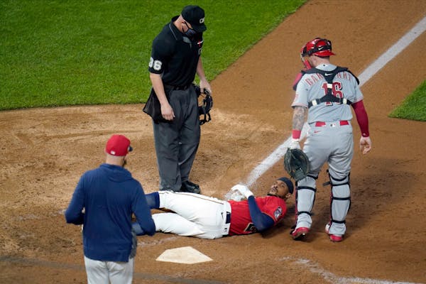 Byron Buxton's excellent September was put on hold when he was hit in a head with a pitch on Friday against Cincinnati.
