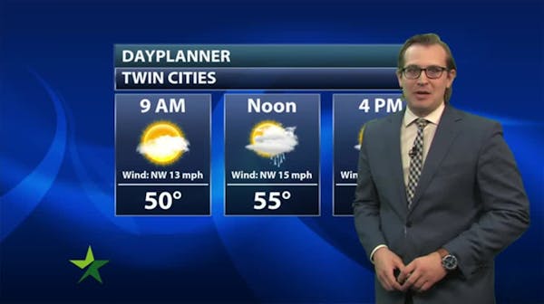 Afternoon forecast: Cool, breezy with chance of showers; high 55