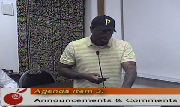 Ronald Lindsey addressed the Roseville school board about alleged assaults of students.