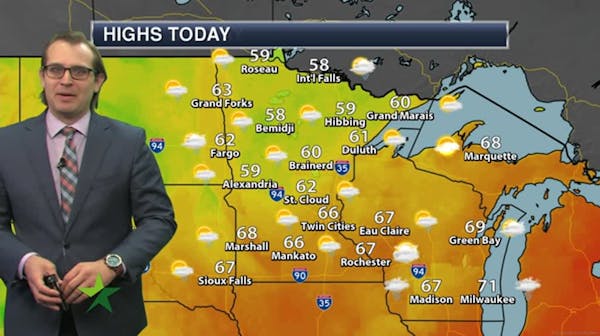 Morning forecast: Windy, chance of PM showers; high 66
