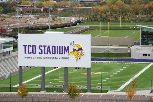 The view of TCO Stadium and TCO Performance Center from the OMNI Viking Lakes Hotel