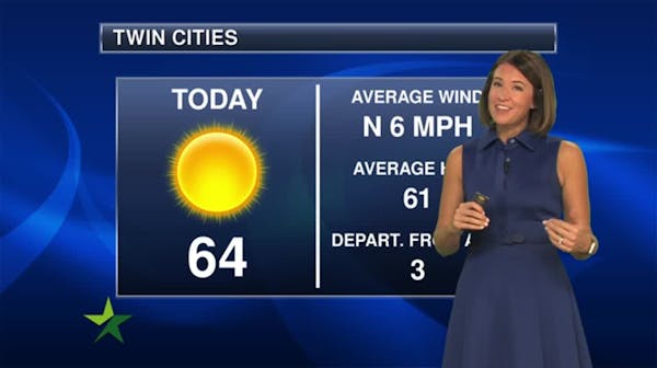 Morning forecast: Sunny and mild, with high in 60s