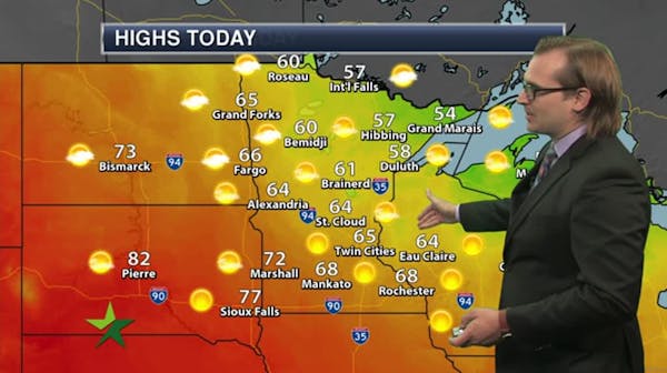 Morning forecast: Sunny and mild, high 65