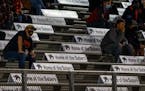 Permanent seat markers at Shakopee's stadium helped ensure that fan groups at the game Friday against St. Michael-Albertville would adhere to social d