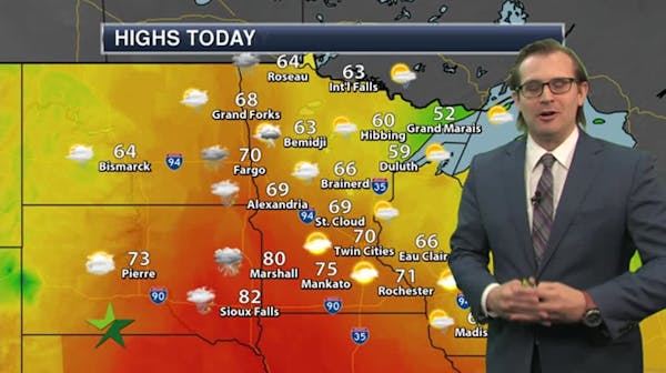 Afternoon forecast: Partly sunny, high 70; storms likely tonight
