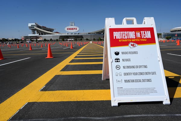 Arrowhead Stadium had warning signs out to help protect both the fans and players before Monday's game between the Chiefs and Patriots.