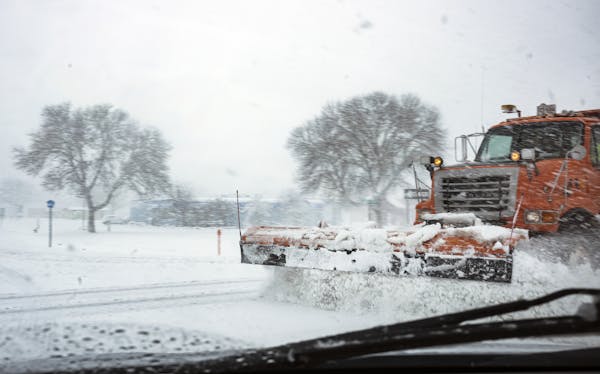 Plows were busy on Hwy. 52 near Zumbrota in April.