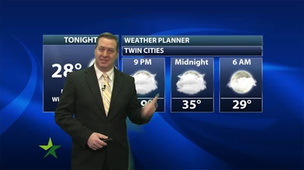 Evening forecast: Low of 29; patchy clouds and much colder