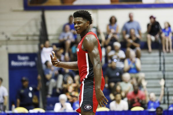 Georgia guard Anthony Edwards could be the top pick in the draft, but he shot just 29% from three-point range last season. (AP Photo/Marco Garcia)