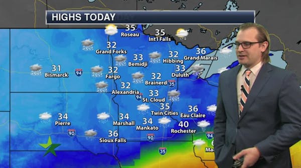 Morning forecast: Wintry mix metro, snow to north; high 35