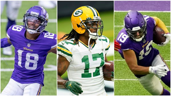 Justin Jefferson, Davante Adams and Adam Thielen are three of the top-rated receivers in the NFL this season.
