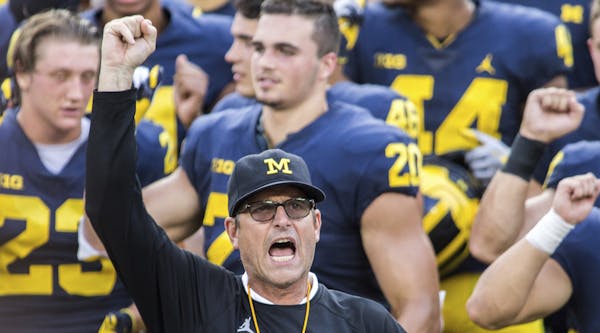 Jim Harbaugh is 2-0 against Minnesota as Michigan’s coach: a 29-26 win at TCF Bank Stadium in 2015 and a 33-10 decision in 2017 at Ann Arbor.