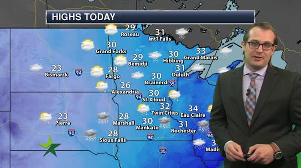 Evening forecast: Chance of snow, flurries