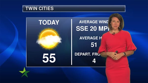 Afternoon forecast: 53, mix of clouds and sun, windy