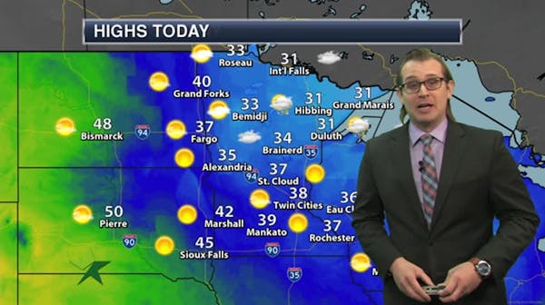 Morning forecast: Chilly but mostly sunny; high 38