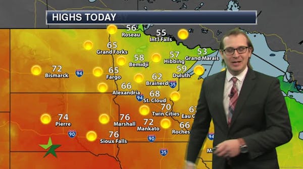 Morning forecast: Sunny with a high of 66