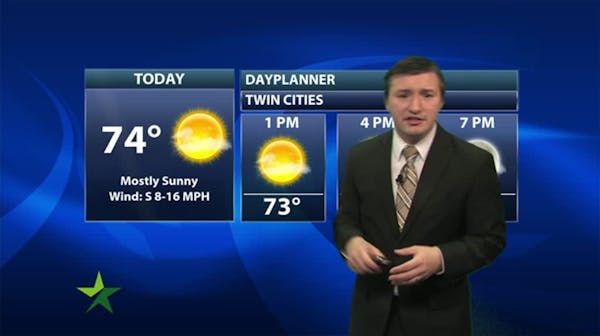 Afternoon forecast: 74, mostly sunny, windy, record-breaking high?