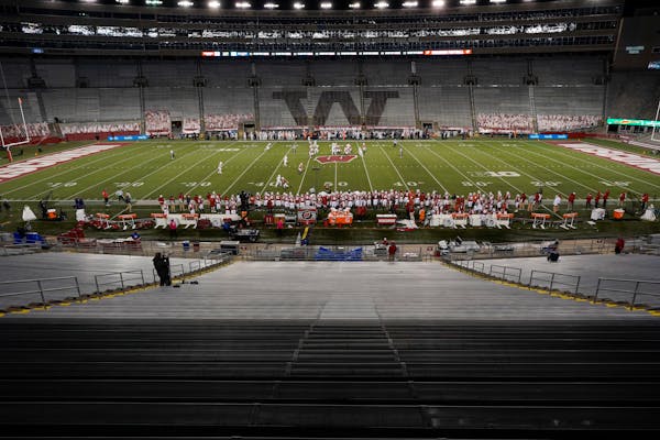 The stands at Camp Randall Stadium were empty during the first half against Illinois last month.