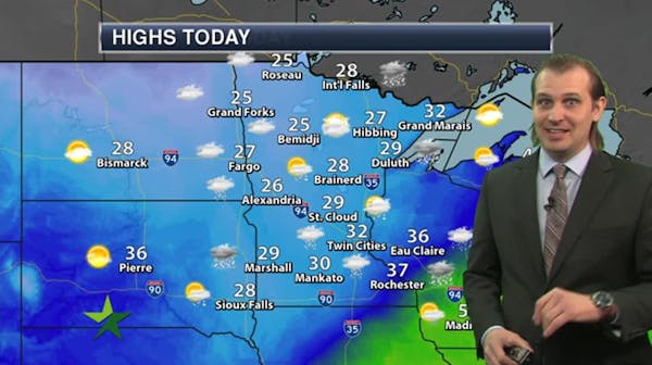Morning forecast: Snow likely, about an inch; high 32