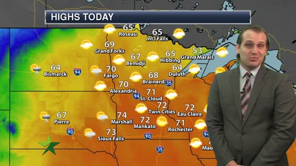 Morning forecast: One more day of warmth; high 72