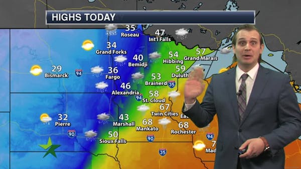 Afternoon forecast: Showers with falling temps as colder air moves in
