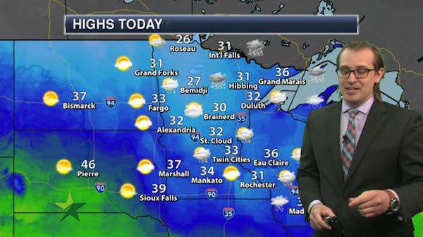 Morning forecast: Cloudy, cool and windy, high 33