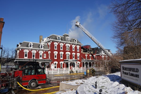 Fire crews are still on the scene Friday morning in the aftermath of the fire that heavily damaged the 143-year-old Archer House Inn in Northfield.