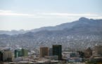 An overview of El Paso, Texas, with Ciudad Juarez, Mexico, in the background on Nov. 10, 2020.