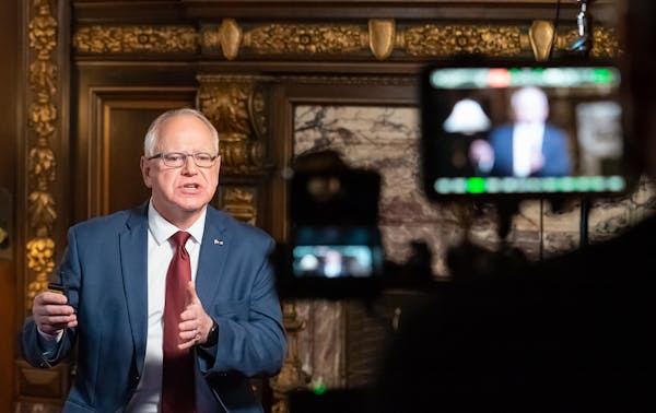 Minnesota Gov. Tim Walz spoke to Minnesotans Nov. 18 from the governor’s reception room at the State Capitol.