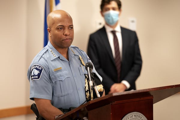 Police Chief Medaria Arradondo left and Mayor Jacob Frey unveiled new changes to the deadly use of force policy.