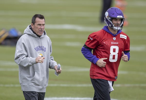 Gary Kubiak and quarterback Kirk Cousins are working closely for the first time this season with Kubiak in his first season as offensive coordinator f