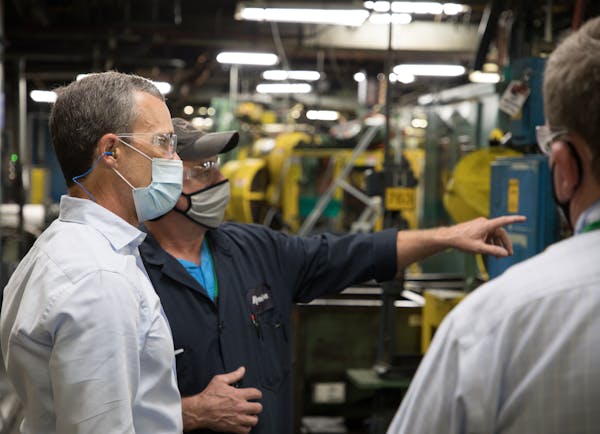Vista Outdoor CEO Chris Metz visited Remington’s ammunition plant in Lonoke, Ark. Vista is rehiring 300 employees.