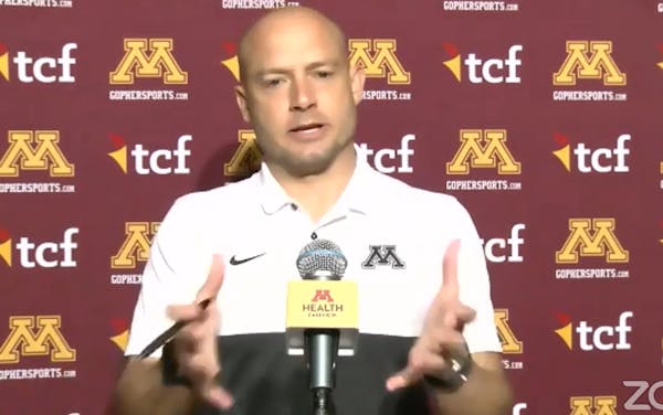 Gophers football coach P.J. Fleck spoke to reporters during Monday’s video news conference.