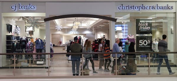 Shoppers in the Christopher & Banks store on Black Friday 2019 at the Mall of America in Bloomington. (SHARI L. GROSS/Star Tribune)