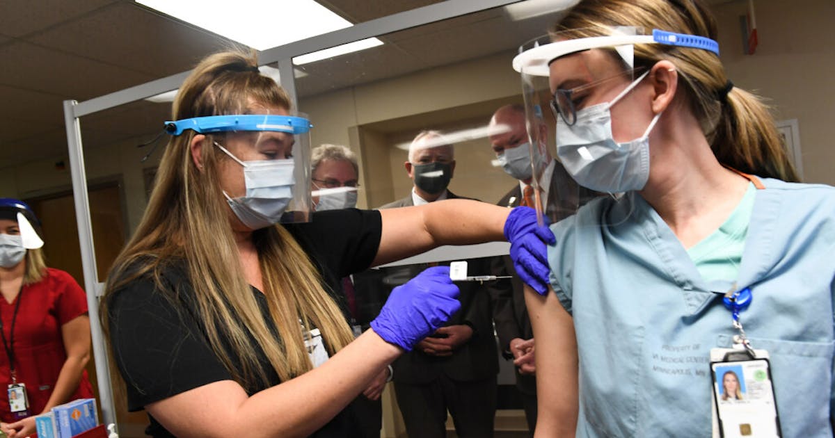 Watch VA nurse receive one of Minnesota's first COVID19