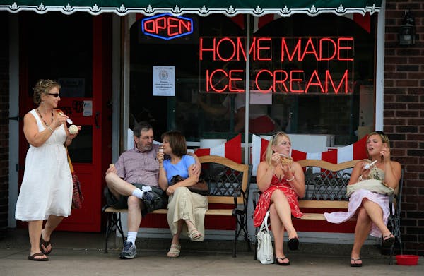 Star Tribune file The Grand Ole Creamery in St. Paul has been a popular ice-cream spot since opening in 1984. Here, people celebrate the Fourth of Jul
