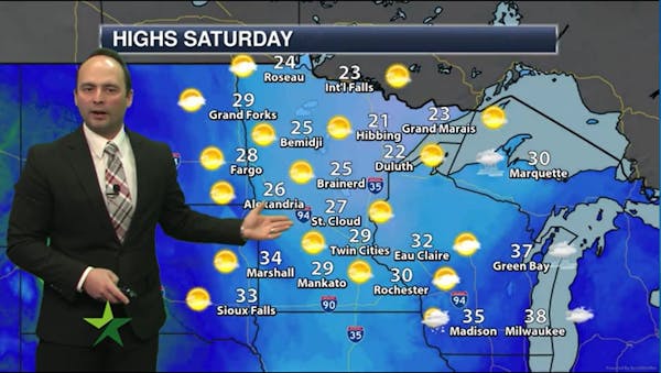 Evening forecast: Low 21, chance of rain; sunny and chilly Saturday
