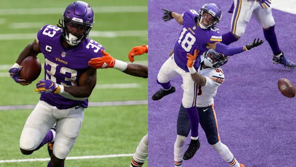 Vikings running back Dalvin Cook (left) and wide receiver Justin Jefferson were selected to the Pro Bowl, but the actual game won’t be held this yea